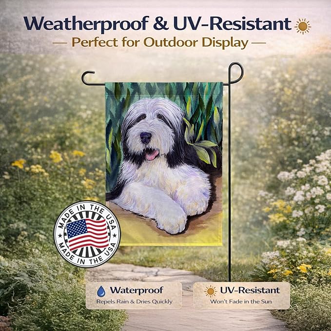 Caroline's Treasures SS1038GF Bearded Collie Garden Flag Mailbox Flag Decorative Yard Flag Banner Outside Patio Artwork Yard Flower Beds, Garden Size, Multicolor