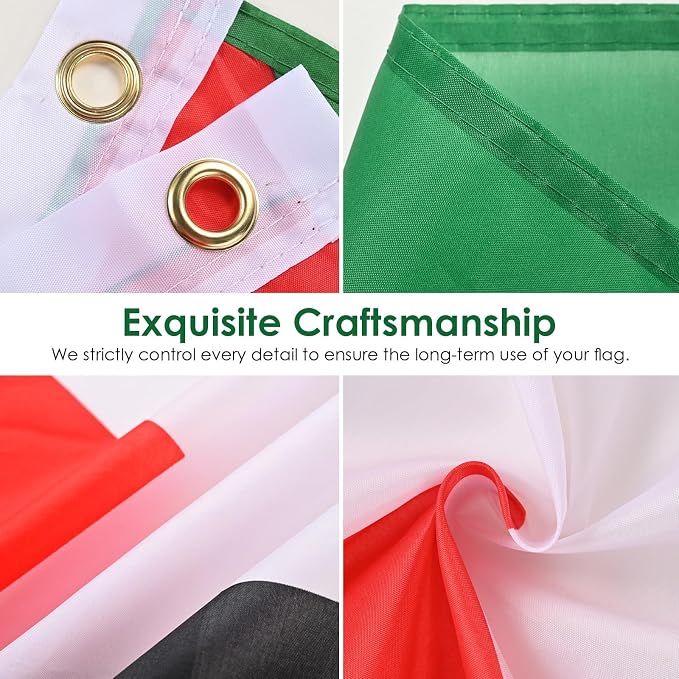AhfuLife 2 Pcs Palestine Flag Palestinian flag 3 x 5 Ft, Large Palestine Flags for Outside, Double Side with Brass Eyelets for Independence Day Party, Olympic Party Decorations Indoor Outdoor