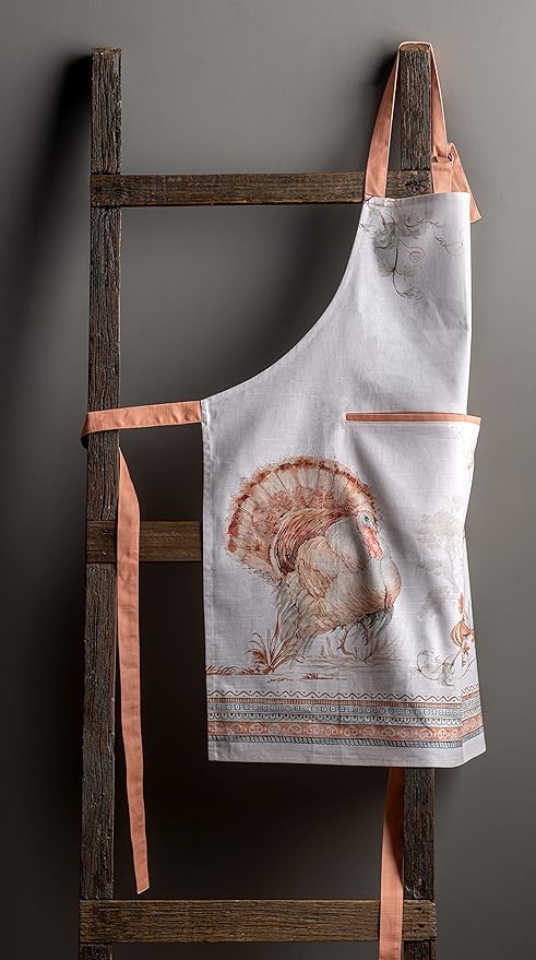 Maison d' Hermine Aprons for women with Pocket 100% Cotton (27.50"x31.50") | Adjustable Neck Strap & long ties Apron Men Chef Wedding Cooking Gardening Server Maid