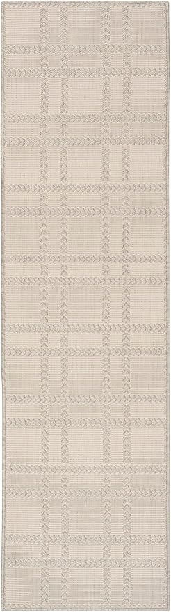 Nourison Home Horizon Indoor/Outdoor Grey 2' x 6' Area Rug - Easy Clean, Non Shedding, Bed Room, Living Room, Dining Room, Kitchen (6' Runner)