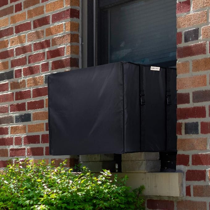 KylinLucky Window Air Conditioner Cover for Outside 27.5 x 25 x 19 inches | AC Cover with Water-Resistant Oxford Top, UV Resistant, Dust Protection, Black