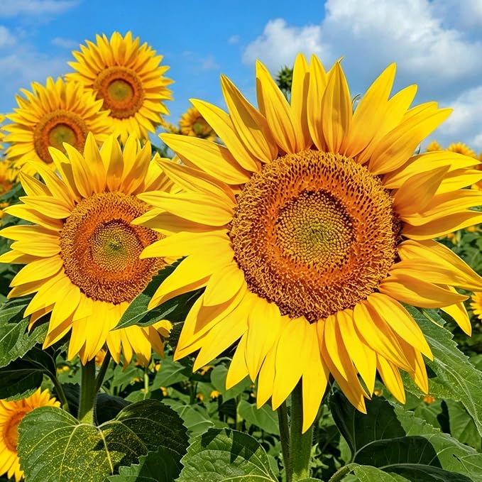 150+ Sunflower Seeds for Planting – Giant Mammoth Sunflower Seeds, Extra Tall Large Blooms, Open Pollinated, Easy to Grow Flower Seeds for Garden, Outdoor Planting & Landscaping 0.7 Oz