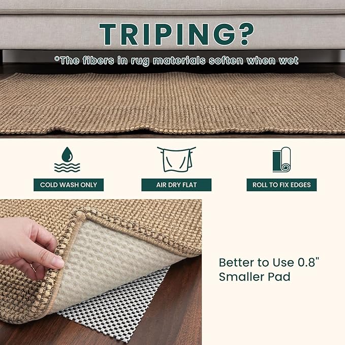KOZYFLY Boho 2x12 Runners Rugs for Hallway, Long Washable Runner Rug, Woven Non Slip Kitchen Runner, Braided Entryway Rug, Floor Carpet for Entry, Aisle, Hall, Orange Beige/Tan/Brown