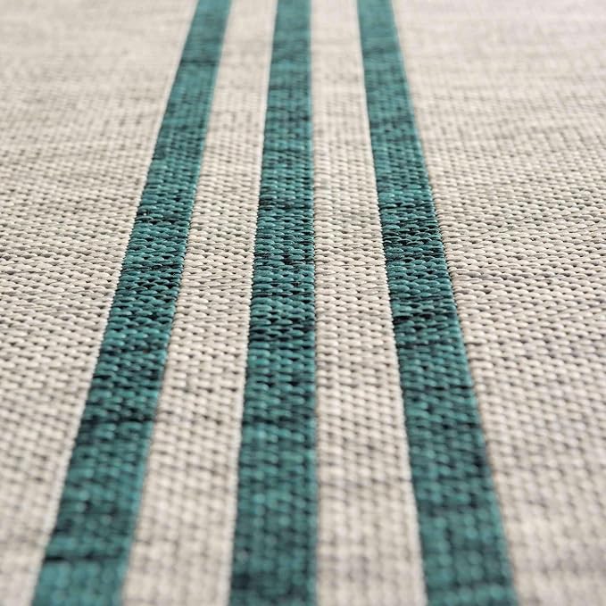 Unique Loom Outdoor Collection Area Rug - Anguilla (3' 1" x 5' 3" Rectangle, Light Gray/ Teal)