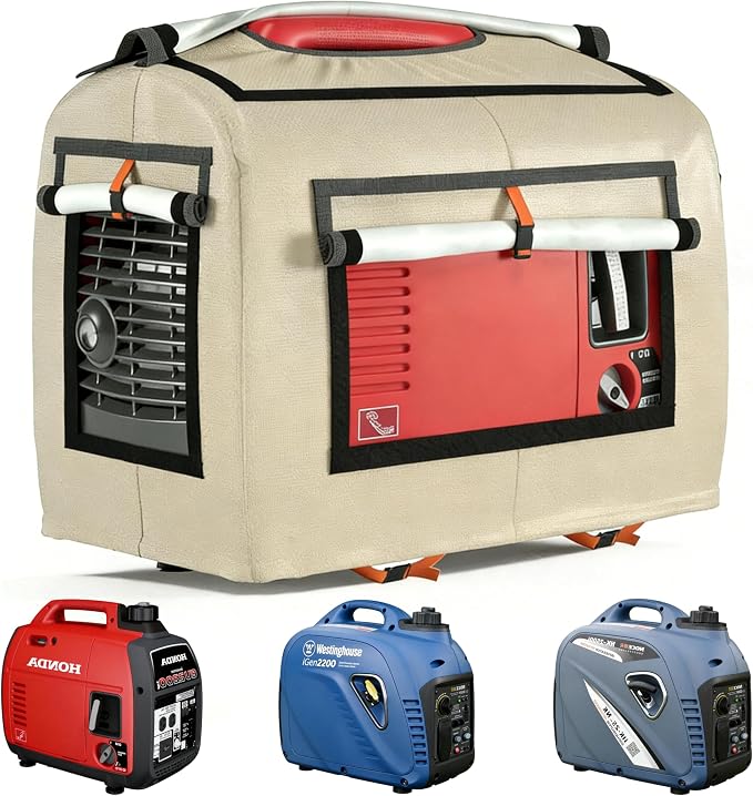 Generator Covers While Running, 21.7"L x 13.8"W x 17.4"H, Compatible With Honda EU3200i, EU2000i, Champion, Westinghouse 2200, WEN 56235i, and Pulsar G2319N Generators,Khaki