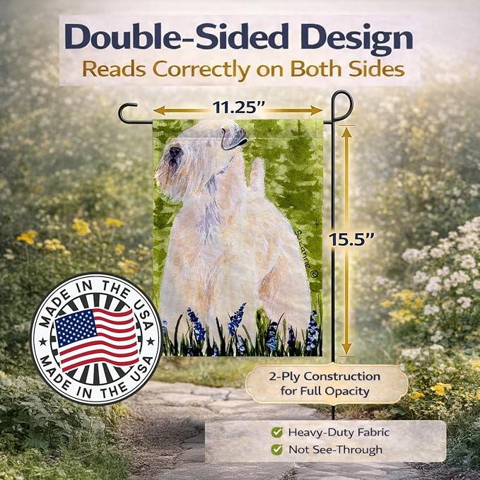 Caroline's Treasures SS1022GF Wheaten Terrier Soft Coated Garden Flag Mailbox Flag Decorative Yard Flag Banner Outside Patio Artwork Yard Flower Beds, Garden Size, Multicolor