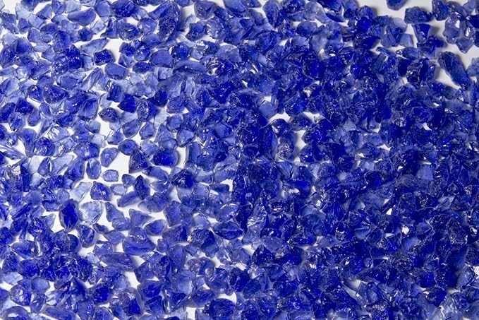 Terrazzo Grade Decorative Aggregate Stones for Countertops, Terrazzo Flooring, Outdoor Gardens, etc. (5 pounds, Dark Blue Glass)