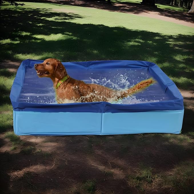 Foldable Pet Swimming Pool 50x50x10cm PVC Dog Pool Square-Shaped Non-Inflatable Bathing Tub for Pet Small Dogs Cat Duck