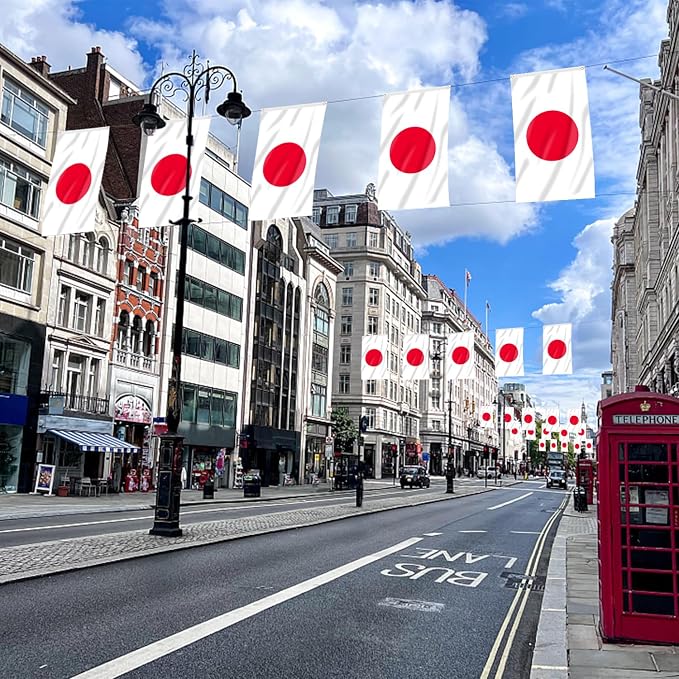 AhfuLife 2 Pcs Japan Flag Japaneae Flag 3x5 Ft, Large Japaneae National Flags for Outside - Double Side with Brass Eyelets for Olympic Party Decorations, Bar Garden Street Decoration Indoor Outdoor