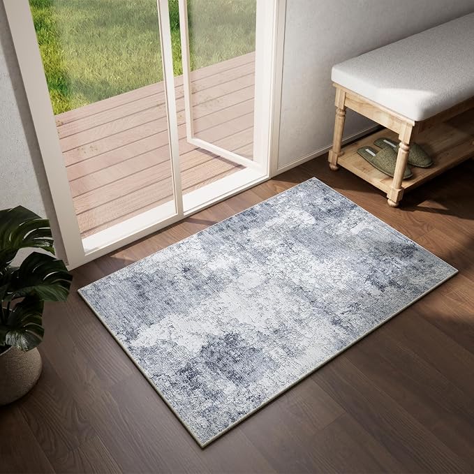 2x3 Washable Small Entryway Rugs: Modern Rug Non Slip Door Mat Indoor Entrance Soft Low Pile Throw Rugs for Inside Front Door Floor Bedroom Bedside Kitchen Dorm Entry Home Office