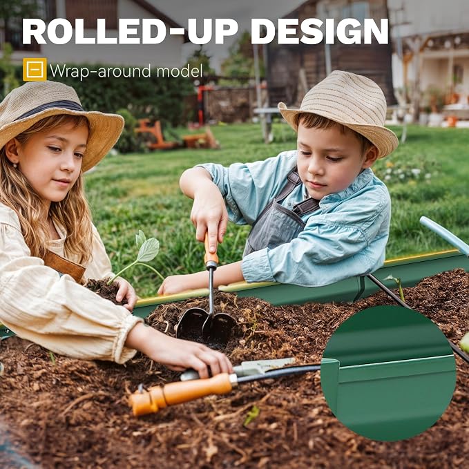 DWVO 2pcs 6 x 3 x1.5 FT Raised Garden Bed Kit, Outdoor Galvanized Flower Bed with Gloves, Large Metal Planter Box for Vegetables, Flowers, Herbs, Fruits, Green