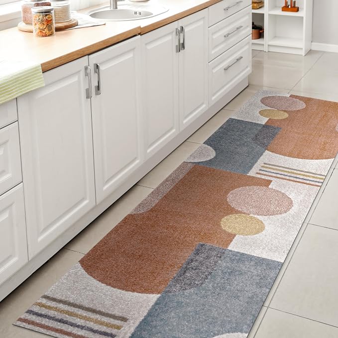 JONATHAN Y Machine Washable Cream/Multi Runner Rug 2X8 ft, Slinger Modern Contemporary Collage for Living Room, Bedroom, Kitchen, Office, Easy-Cleaning, Pet-Friendly, Non-Shedding WSH306A-28