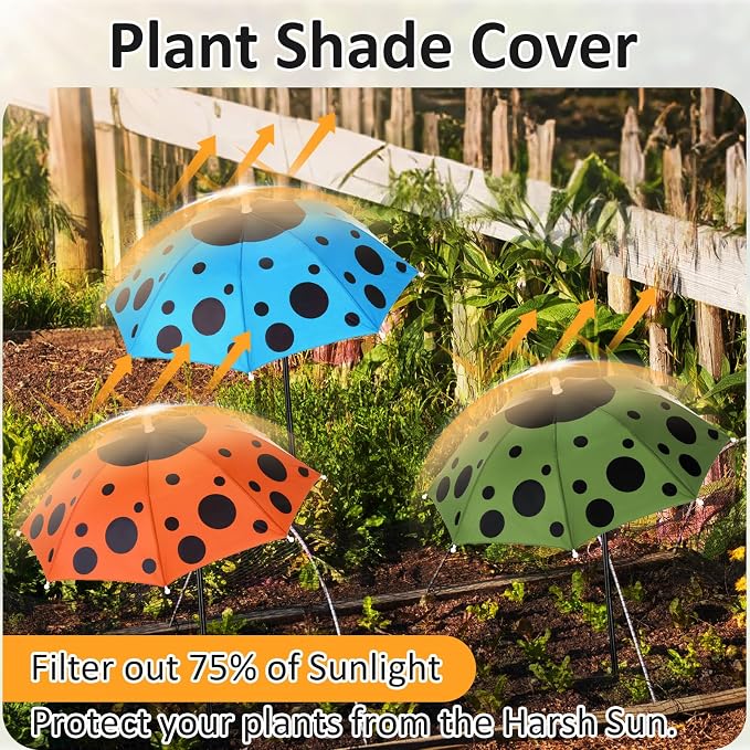 Plant Umbrellas for Outdoor Plants, Large Garden Plant Umbrella Shade Upgraded Adjustable Angle Height for Potted Plants Garden Beds