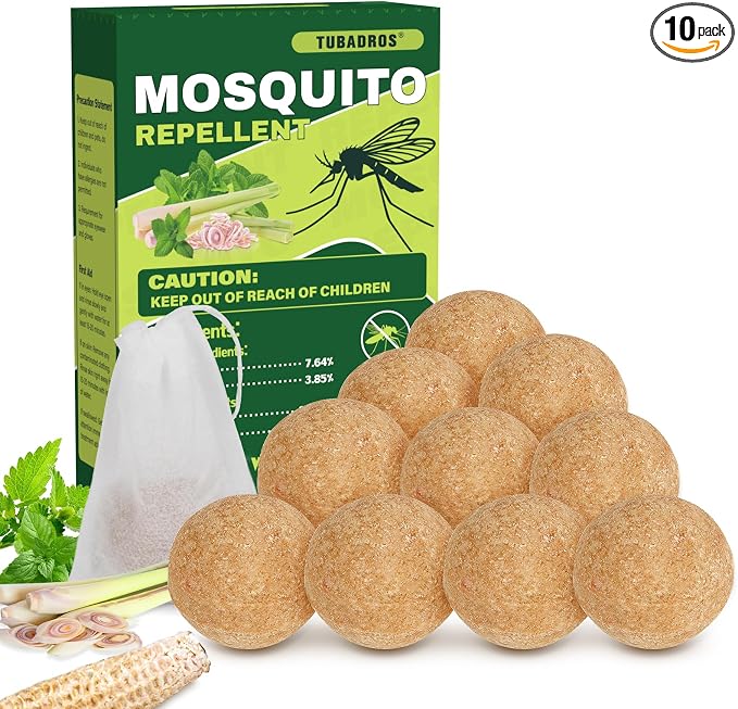Mosquito Repellent Outdoor, Natural Peppermint Oil to Repel Mosquito, Mosquito Repellent for Indoor Use, for Yard, Garden, Long Lasting Keep Mosquito Away for Camping, Travel, Hiking, Fishing-10Pack