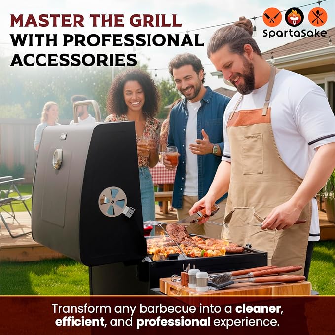 24PCS BBQ Grill Accessories Set, Premium Stainless Steel Grill Tools Kit with Portable Carry Bag, Heavy-Duty Barbecue Tool Set for Outdoor Grilling, Camping, Backyard BBQ, Smokers & Griddle.