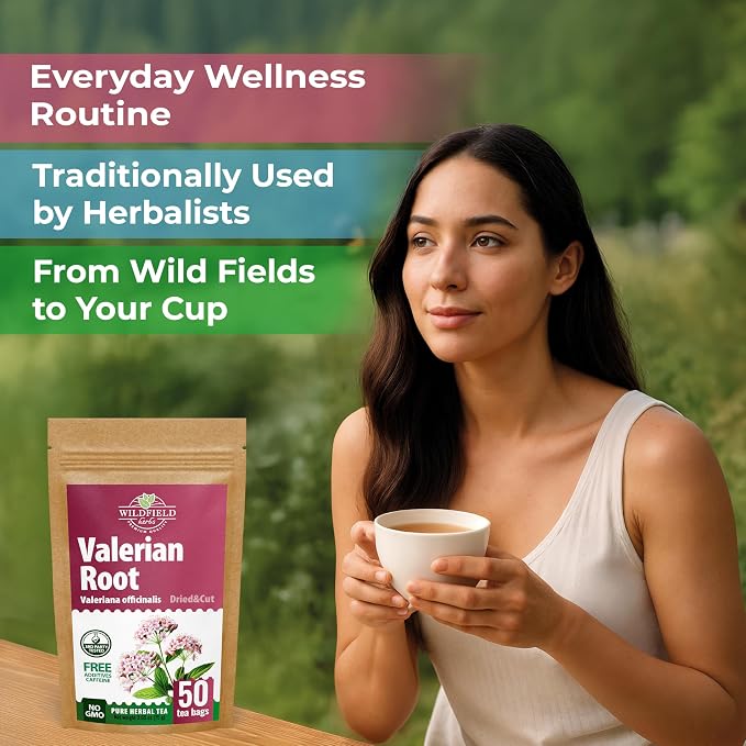 100 Valerian Root Herb Valerian Root Tea Loose Leaf Herbal Tea (Valeriana officinalis) - 100 Count 1.5g Valeriana Roots Tea Herb