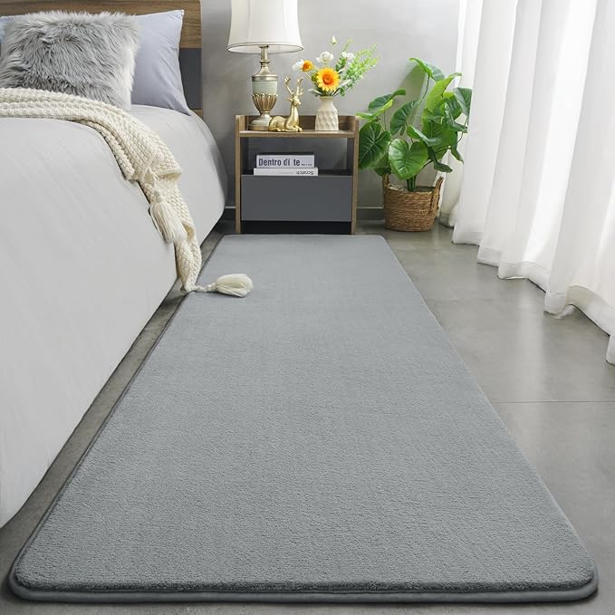 Amearea Modern Soft Hallway Runner Rug, 2x8 Feet Long Runners for Hallways | Washable Runner Rugs, Non Slip Memory Foam Rug Grey Runner Rugs Carpet for Entrance Kitchen Kids Room Decor