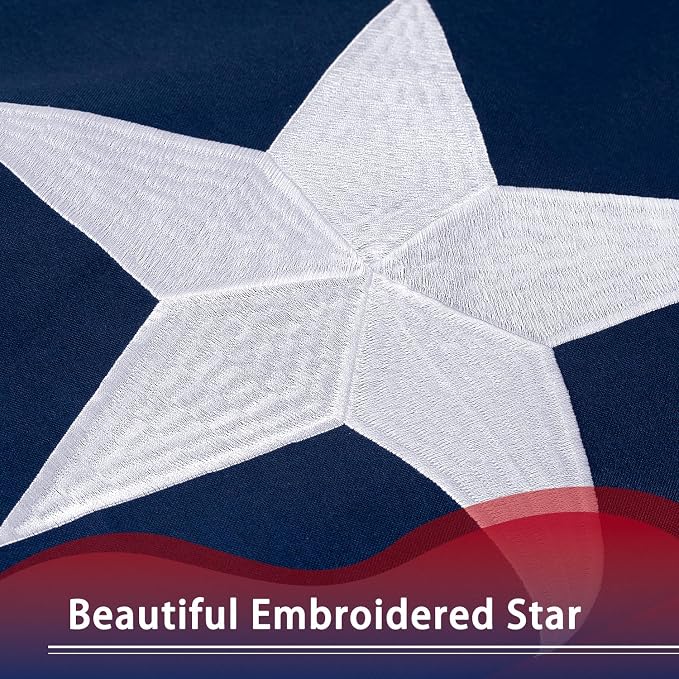 American Flag 15X25 ft Deluxe Super Tough Series, Heavy Duty Spun Polyester, 6 Brass Grommets, All Weather Extra Large US Flag USA High Wind with Embroidered Stars, Oversized Flags Outdoor Outside
