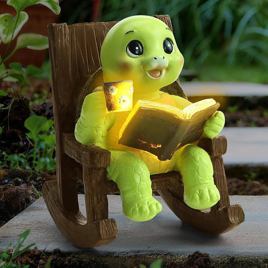 Solar Garden Turtle Statues with Lights, Yard Decorations for Patio, Lawn, Balcony and Porch, Outdoor Waterproof Garden Decor, Unique Mother’s Day Gift for Mom Grandma Women