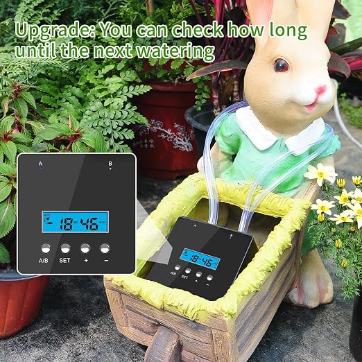 Automatic Watering System for Potted Plants | Indoor Plant Waterer with Programmable Timer, Dual Self-Priming Pumps, Drip Irrigation Kit for Up to 20 Plants