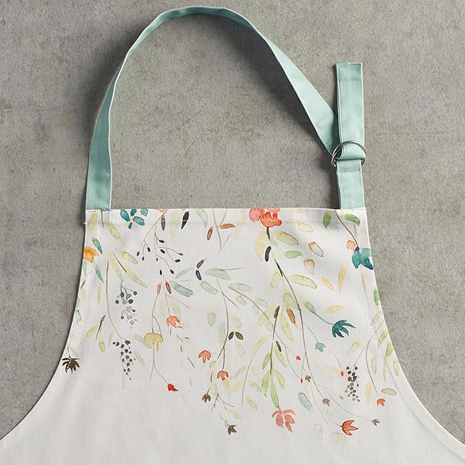 Maison d' Hermine Aprons for women with Pocket 100% Cotton (27.50"x31.50") | Adjustable Neck Strap & long ties Apron Men Chef Wedding Cooking Gardening Server Maid