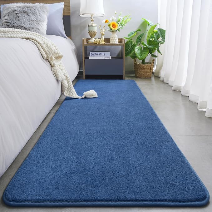 Amearea Modern Soft Hallway Runner Rug, 2x8 Feet Long Runners for Hallways | Washable Runner Rugs, Non Slip Memory Foam Rug Blue Runner Rugs Carpet for Entrance Kitchen Kids Room Decor