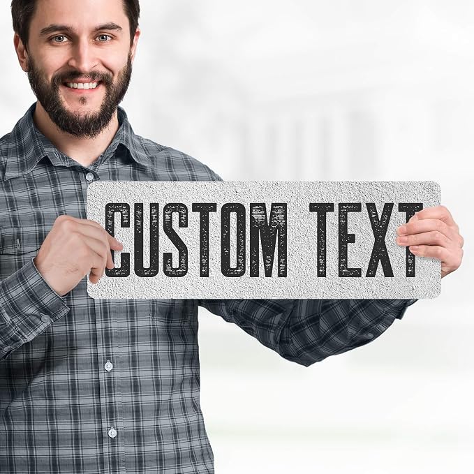 Custom Sign, Custom Street Sign, 11 Font Colors, 13 Font Styles, 4 Hole Options, 22 Sizes, 6x18 Inches, Rust Free DiBound, Fade Resistant, Made in USA by My Sign Center (Concrete)
