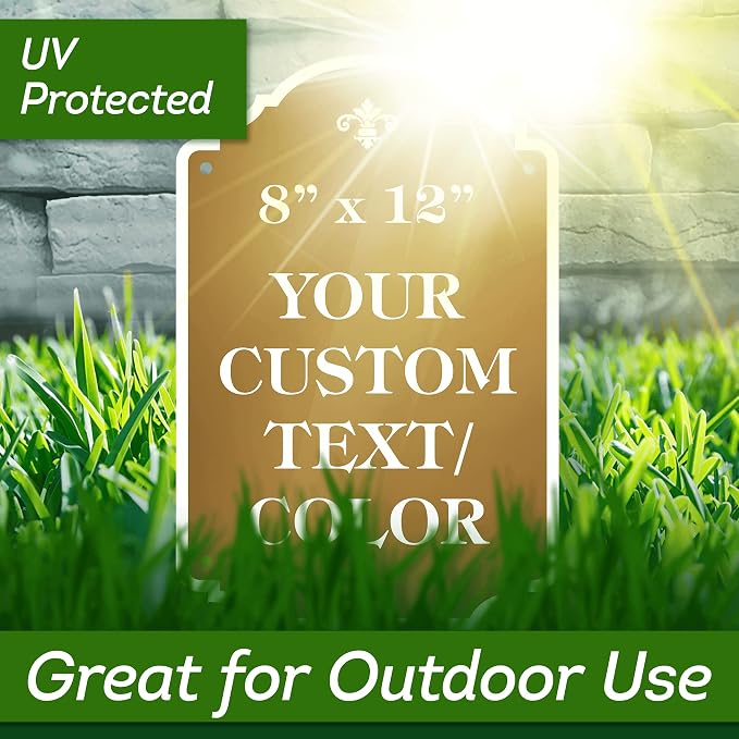 Custom Sign, Customized for Outdoor/Indoor Use, Personalized Designer Style Sign, 8x12 Inch, 24 Colors, Rust-Free Thick AlumaBond - Made by: My Sign Center, USA (Florolex II - Flood)