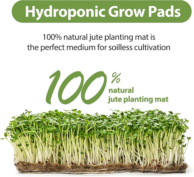 10 Pack Jute Grow Mat for Microgreens, 10" X 20" Hydroponic Grow Pads for Growing Tray Sprouting Trays Jute Fiber Seed Starter Planting for Micro Greens & Wheatgrass