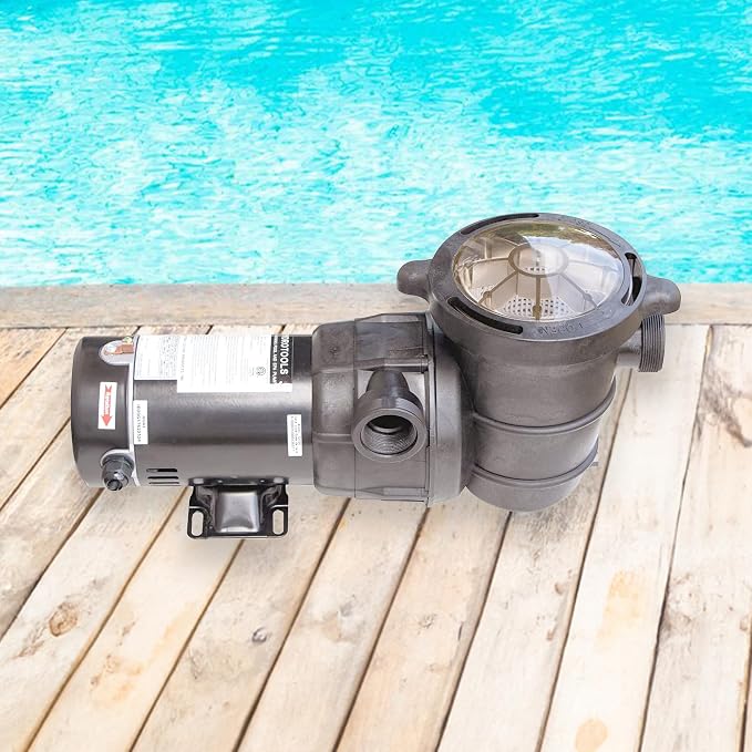 SWIMLINE HYDROTOOLS Model 719061S Hydro-Flo Above-Ground Pool Replacement Pump, Horizontal Discharge - 1.0 HP, 5,280 GPH, 115V/60Hz, Single Speed, for Sand, Cartridge & DE Filter Systems | Above-ground Pool Pump, 1.0 HP, 5, 280 GPH, Horizontal Discharg...