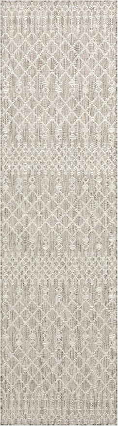Nourison Home Positano Light Grey 2'2" x 8' Area Rug - Easy Clean, Non Shedding, Bed Room, Living Room, Dining Room, Kitchen (8' Runner)