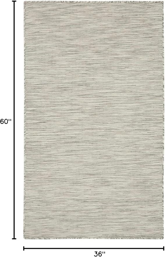 Nourison Home Positano Light Grey 3' x 5' Area Rug - Easy Clean, Non Shedding, Bed Room, Living Room, Dining Room, Kitchen (3' x 5')