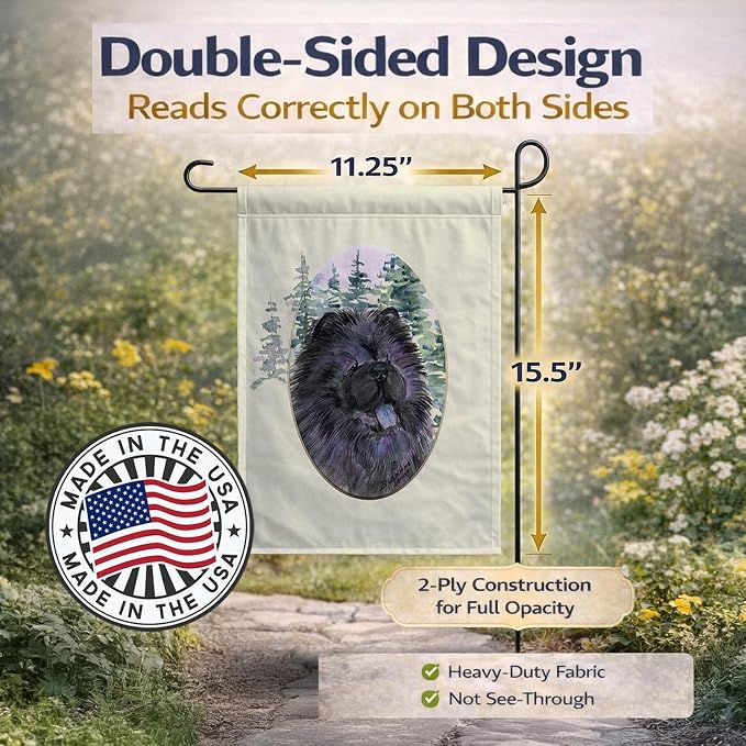 Caroline's Treasures SS8048GF Chow Chow Garden Flag Mailbox Flag Decorative Yard Flag Banner Outside Patio Artwork Yard Flower Beds, Garden Size, Multicolor