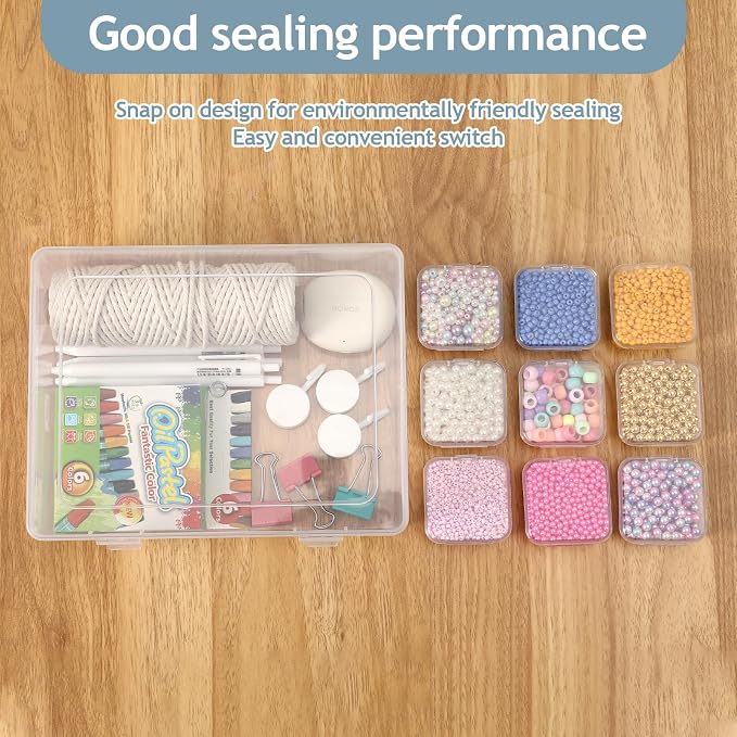 Bead Organizer Box, 30pcs Small Clear Plastic Storage Containers, Craft Storage Box Features Hinged Lid and Labels, Mini Boxes for Bracelets, Jewelry, Diamonds, Clay Beads, Screws, Seeds, Small Parts