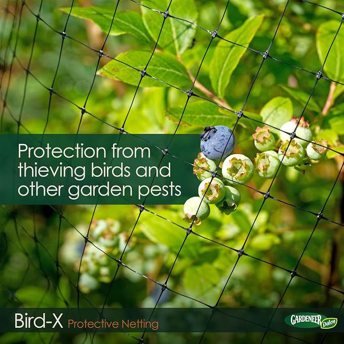 Dalen Bird-X Protective Mesh Netting for Fruit Trees, Berries, Vegetables - 7 ft x 20 ft, Black Garden Netting, 5/8-inch Mesh - Helps Deter Birds & Garden Pests, Made of Weather-Resistant Plastic