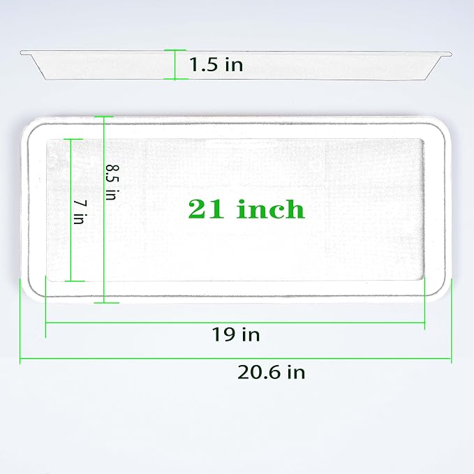 VUWEZ 2 Pack of Plastic Plant Tray Saucer Rectangular 20 21 inch, Planter Trays Saucers for Indoors Outdoor, Plant Water Drip Tray for Flower Pot Planter, Windowsill Trays (8.5 X 21'', Black)