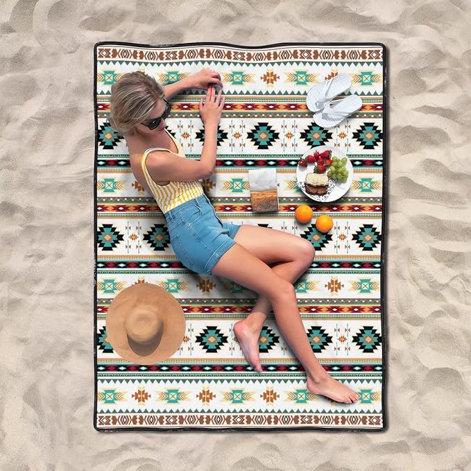 Picnic Blankets Waterproof Foldable, 60’‘x80'' Portable Dual Layers Outdoor Travel Camping Picnic Backpacking Hiking Beach Blanket Mat for Grass Padded Lawn Park Beach,Picnic Accessories