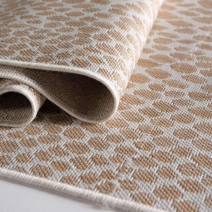 Unique Loom Outdoor Collection Area Rug - Cape Town (7' 10" x 10' Rectangle, Dark Beige/ Ivory)