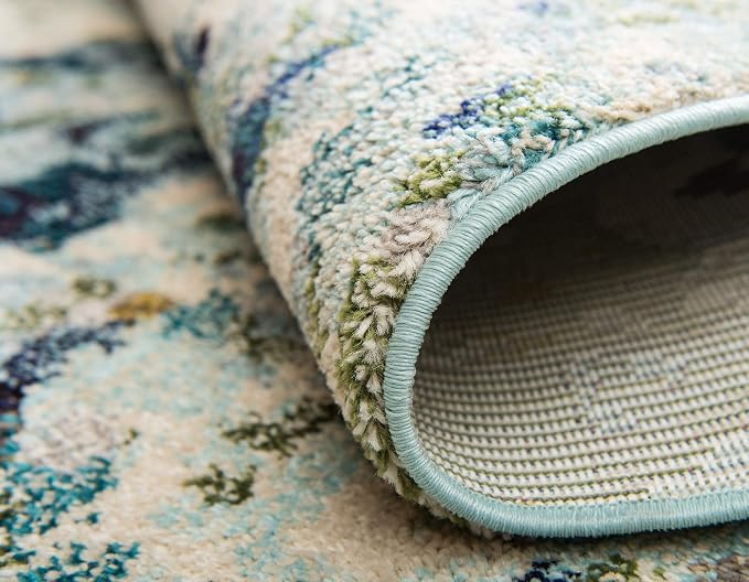 Unique Loom Chromatic Collection Area Rug - Champagne (5' 1" x 8' Rectangle, Light Blue/ Blue)