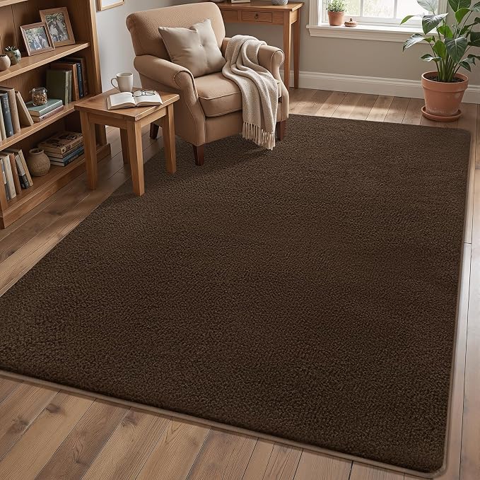 AROGAN 2x6 Runner Rug for Hallway, Long Runner Rugs Non Slip, Coffee | Soft Washable Memory Foam Carpet for Bedroom, Non Slip Backing Runners Rug for Hallways, Kitchen, Bathroom, Entryway Home