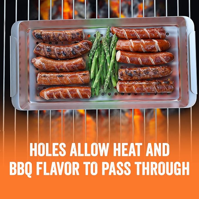 Yukon Glory Cast Iron & Stainless Grill Set | Grooved Cast Iron Pan, Stainless Serving Station & Clip-On Handle | Pre-Seasoned | Grill to Table | Gas, Charcoal & Campfire | Gift
