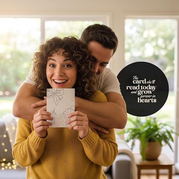 Thank You Cards – 5 Sets of Gift Cards with White Envelope Each, Embedded with Wildflower Seeds, Plantable and Writable Greeting Cards for Weddings, Baby Showers, Teachers, Friends, Business, and Everyday Gratitude