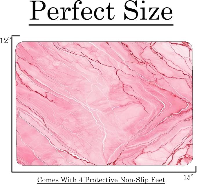 Pink White Marble Kitchen Glass Cutting Board Ocean Decorative Gift Marbled Granite Stone Rock Gift For Her Mom Wife (Pink 2)