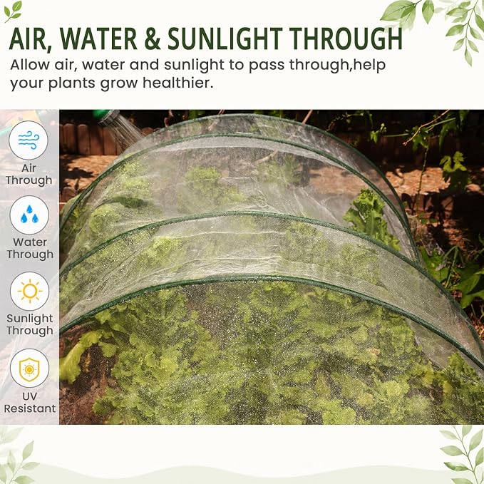 8x25Ft Garden Netting, Fine Mesh Insect Netting for Plant Protection | Mosquito Bug Bird Barrier Mesh Cover Insect Barrier for Raised Beds, Greenhouses Vegetables Fruits Flowers Raised Bed