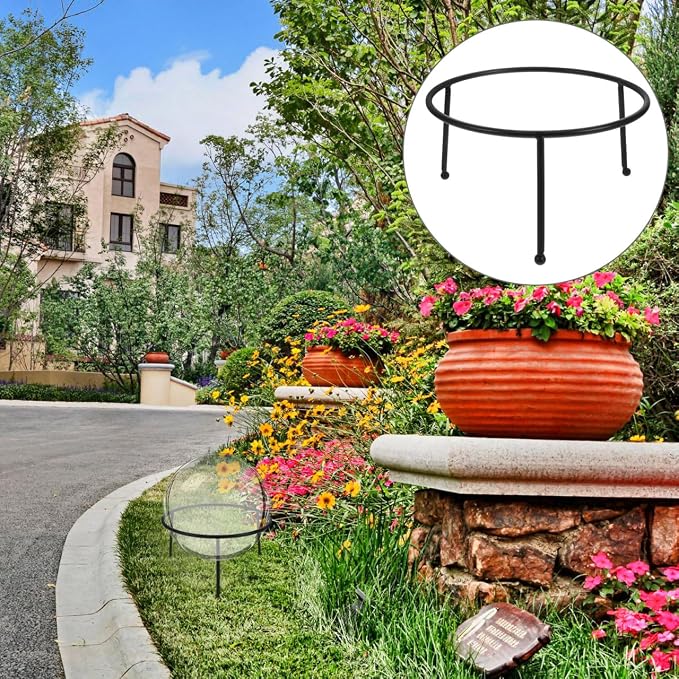 PRETYZOOM Crystal Ball Stand Iron Sphere Holder 6.69X6.69X3.70In Decorative Metal Pedestal for Outdoor Patio Garden Globe Display and Fairy Garden Decor