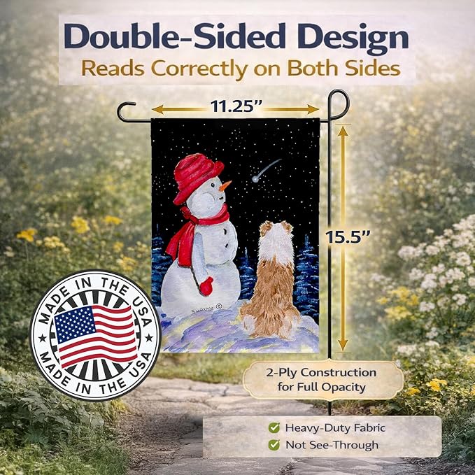 Caroline's Treasures SS8573GF Australian Shepherd Garden Flag Mailbox Flag Decorative Yard Flag Banner Outside Patio Artwork Yard Flower Beds, Garden Size, Multicolor