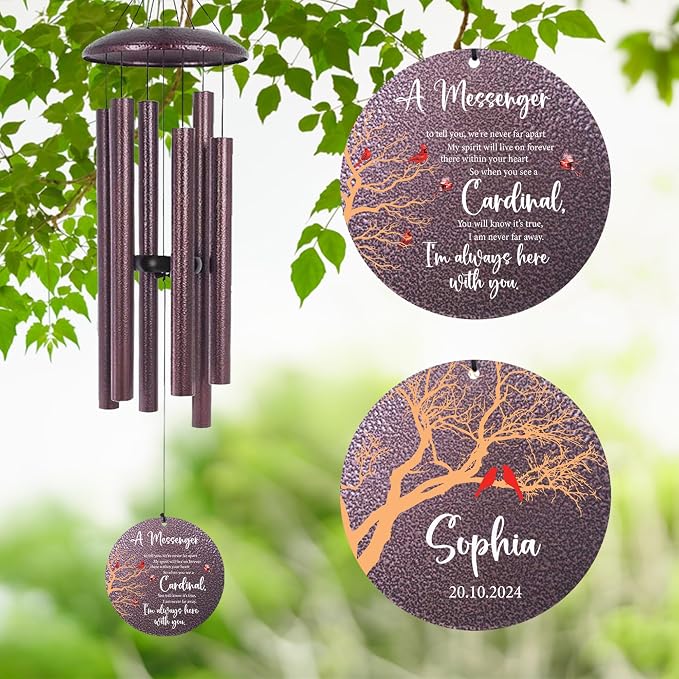 ASTARIN Outside Wind Chimes for Loss of Loved one, Personalized Sympathy Gift for Loss Mother/Father, Windchimes Outdoors Condolences Gift for Women/Men, Garden Decoration, Produced in Texas