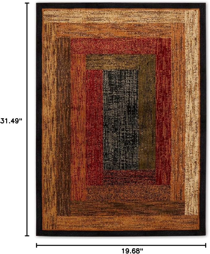 Home Dynamix Royalty Vega Contemporary Geometric Area Rug, Black/Brown, 19.6"x31.5"