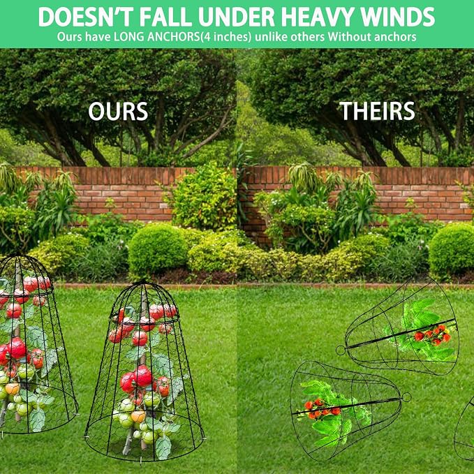 Garden Cloches for Plants Extra Large Sapbontchi Garden Cloche Chicken Wire Cloche for Plants Cages Cover Plant Protectors from Animals in Outdoor Vegetable Garden Set of 6 Plant Cloche 20" H x 12" D
