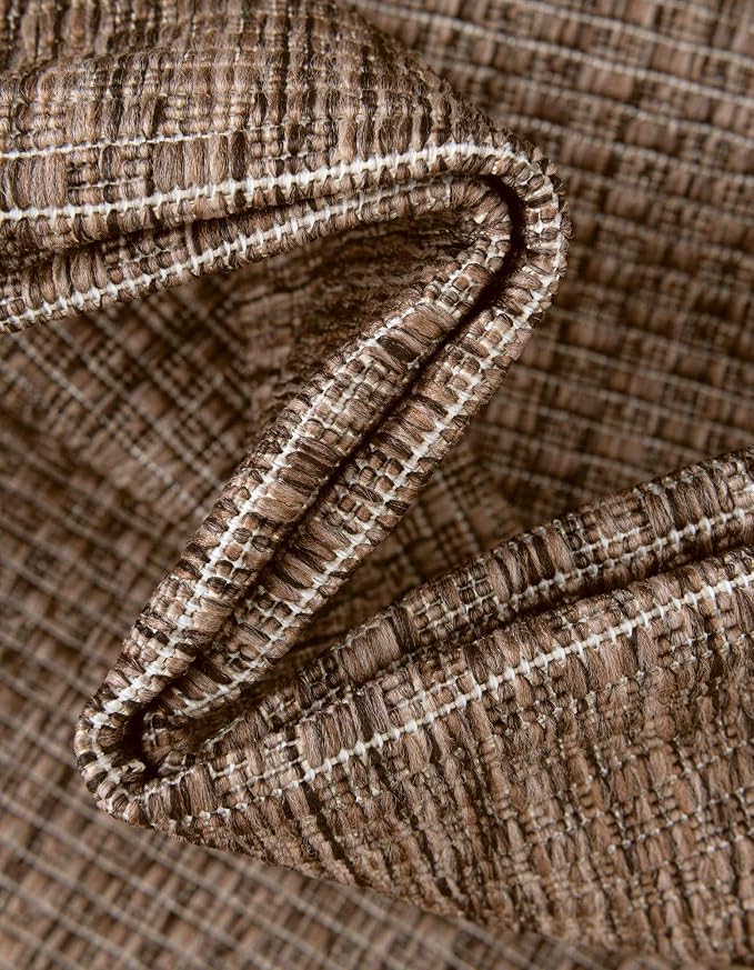 Unique Loom Outdoor Solid Collection Area Rug (7' 10" x 10' Rectangle Light Brown/Ivory)